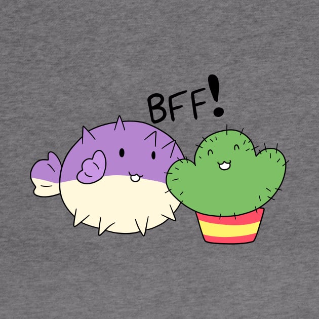 BFF! Puffer Fish and Cactus by saradaboru